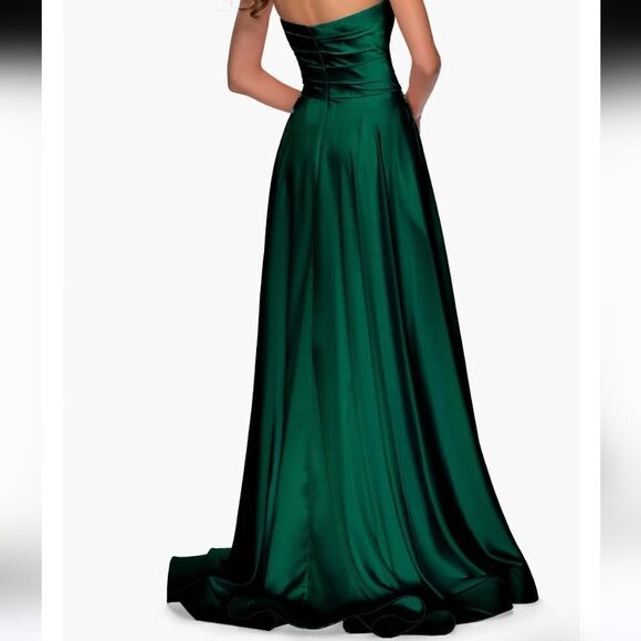 La Femma Strapless Slit Satin Ballgown - Picture 3 of 7